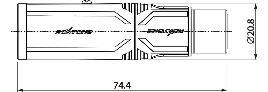 Redukcja przejściówka wtyk XLR żeński do Jack 6.3mm Stereo żeński z blokadą Roxtone RA3XFJF