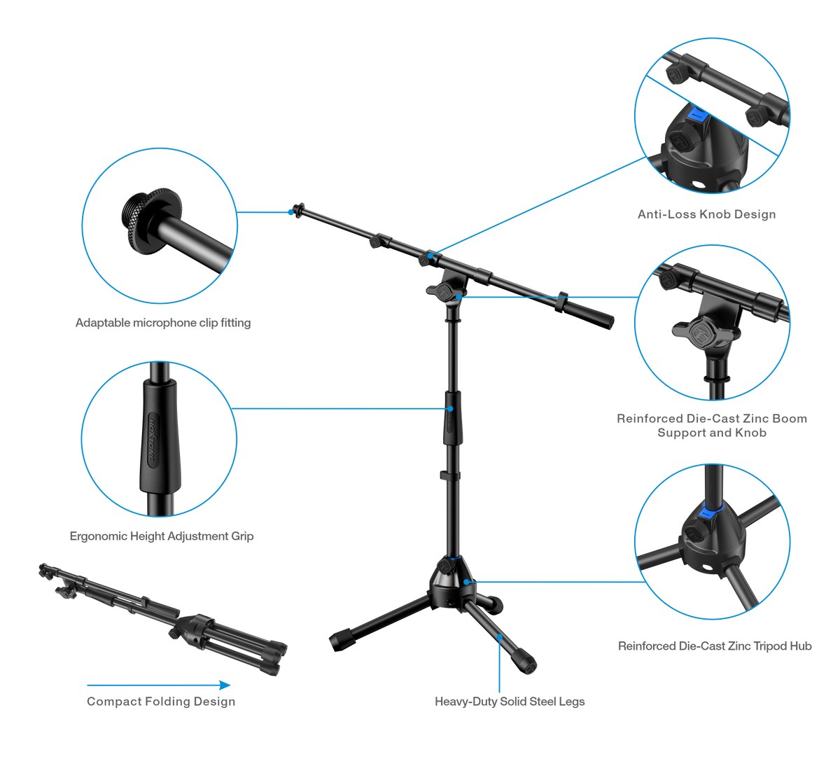 Heavy Duty Microphone Stand Roxtone LMS120