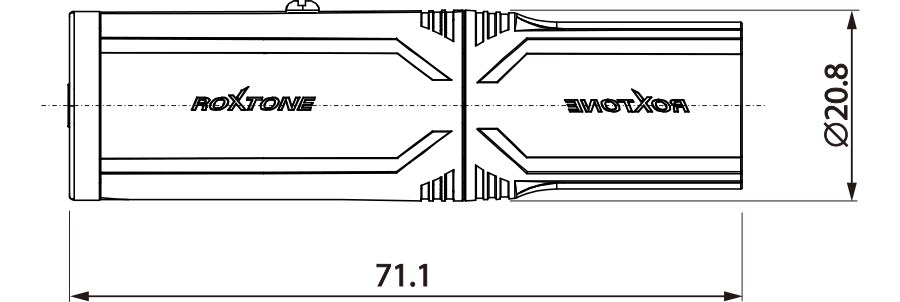 Redukcja przejściówka wtyk XLR męski do Jack 6.3mm Stereo żeński z blokadą Roxtone RA3XMJF