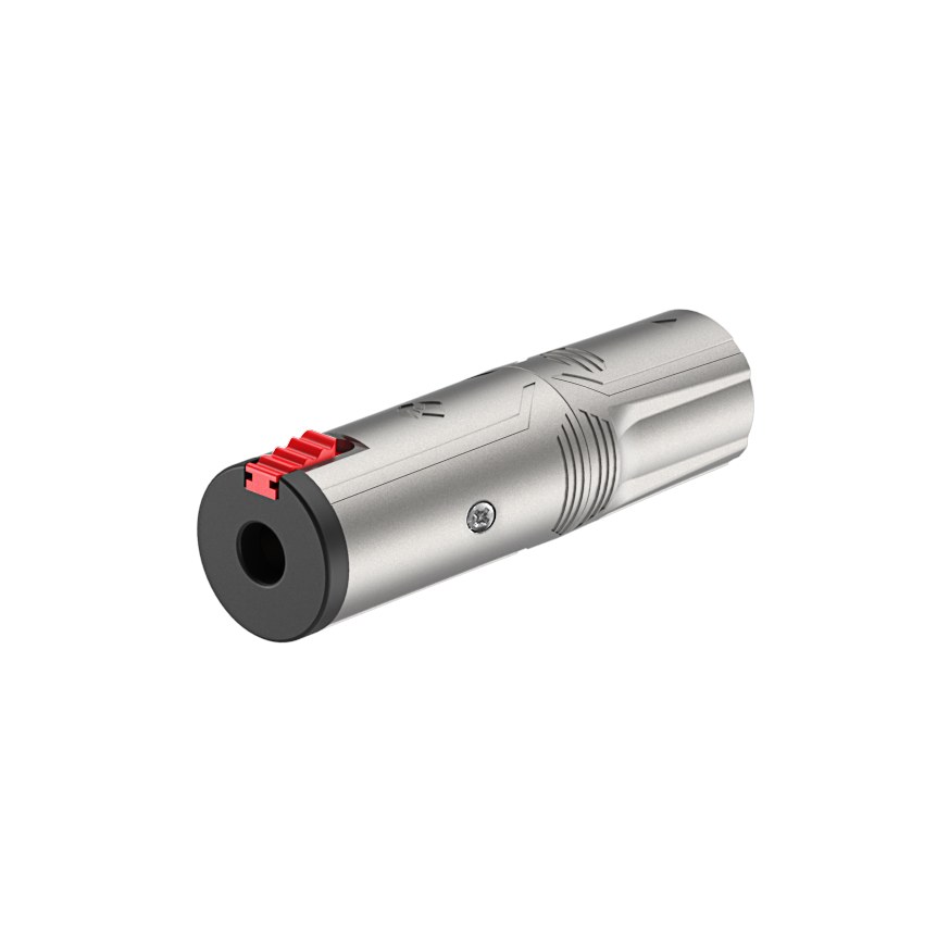 Redukcja przejściówka wtyk XLR męski do Jack 6.3mm Stereo żeński z blokadą Roxtone RA3XMJF