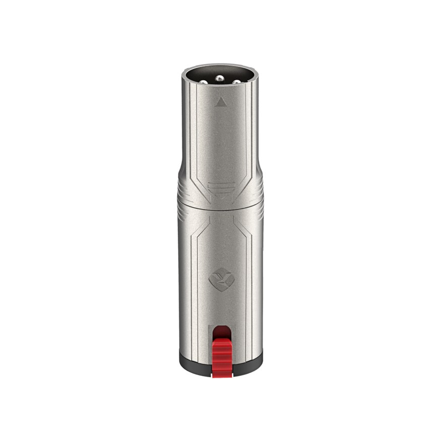 Redukcja przejściówka wtyk XLR męski do Jack 6.3mm Stereo żeński z blokadą Roxtone RA3XMJF