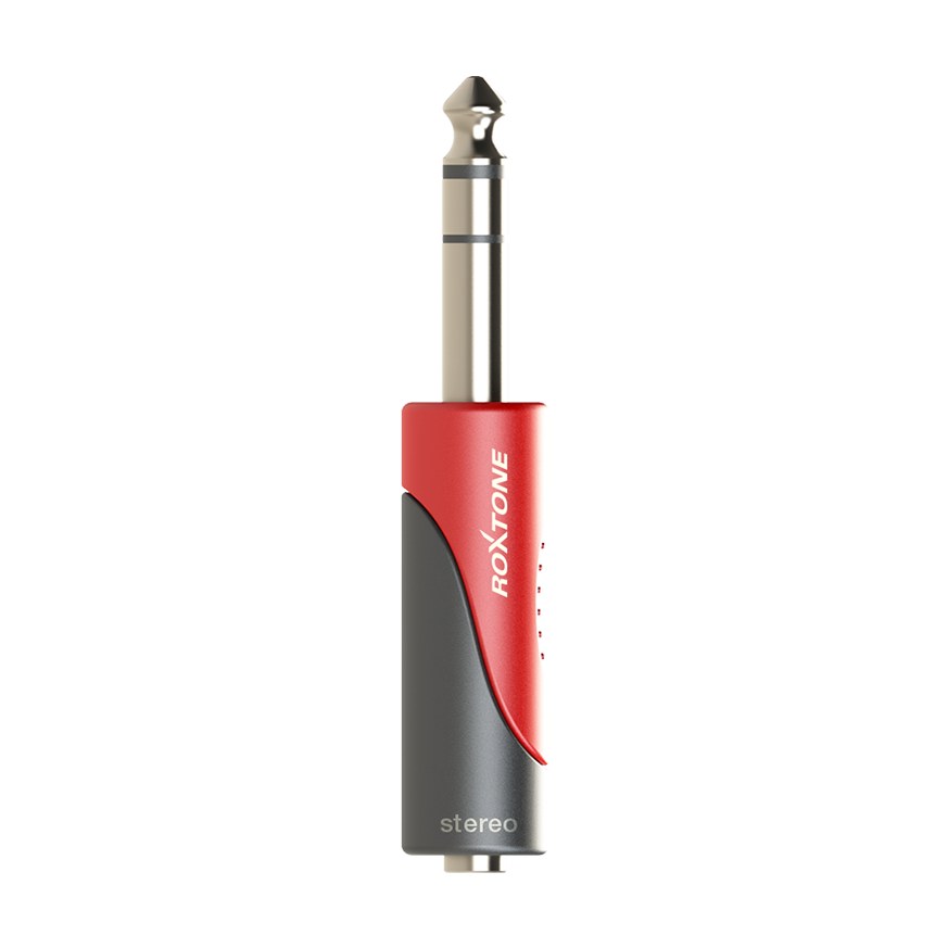 Redukcja przejściówka Wtyk Jack 6.3mm Stereo do Gniazdo Jack 3.5mm Stereo Roxtone RPAN240
