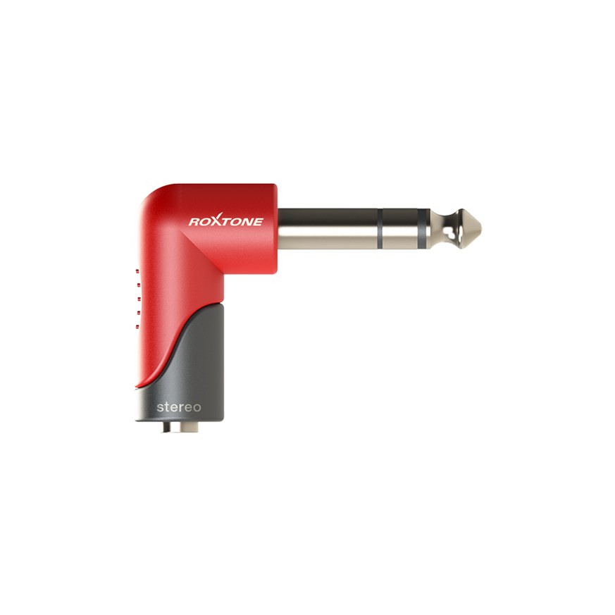 Redukcja przejściówka Wtyk Jack 6.3mm Stereo do Gniazdo Kątowe Jack 3.5mm Stereo Roxtone RPAN245