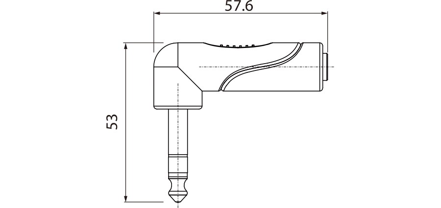 Redukcja przejściówka Wtyk Jack 6.3mm Stereo do Gniazdo Kątowe Jack 6.3mm Stereo Roxtone RPAN280