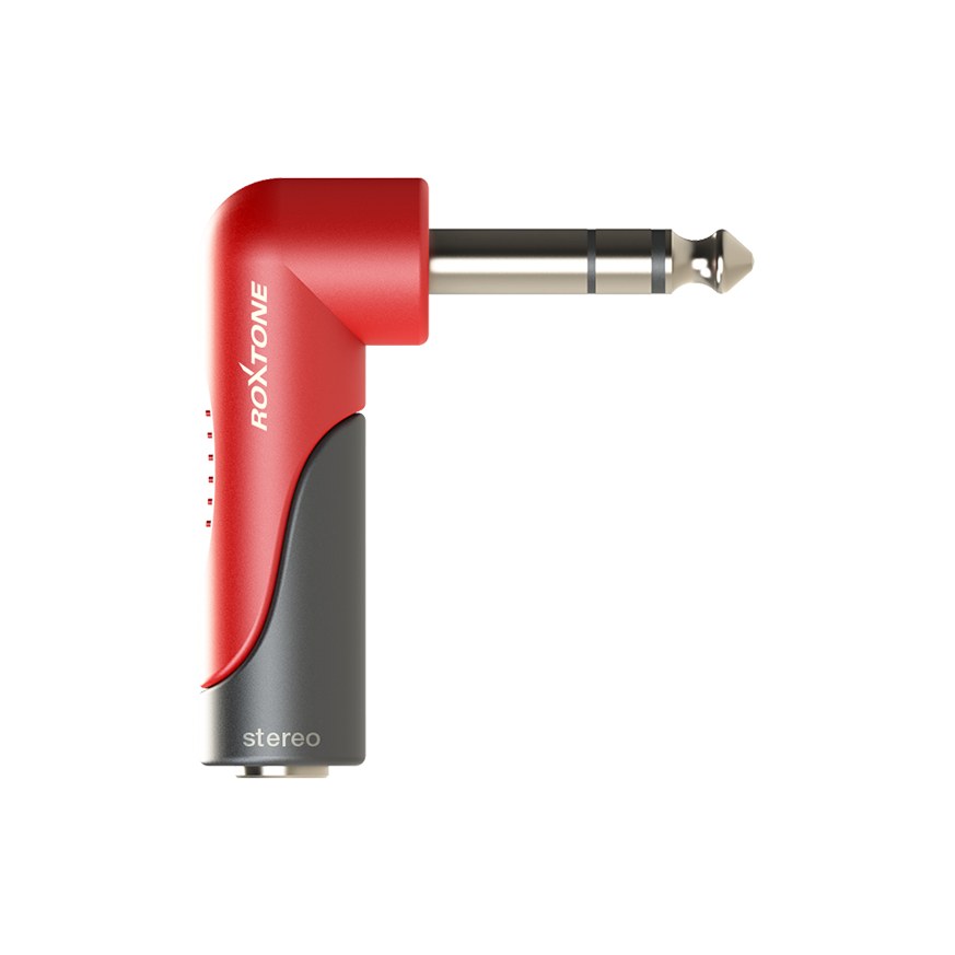 Redukcja przejściówka Wtyk Jack 6.3mm Stereo do Gniazdo Kątowe Jack 6.3mm Stereo Roxtone RPAN280