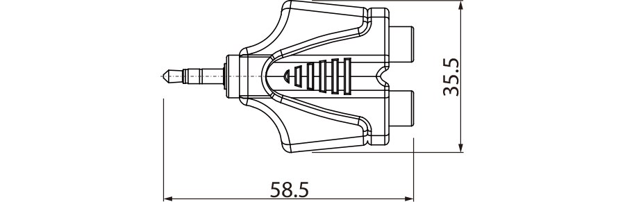 Redukcja przejściówka wtyku 1 x 3.5mm stereo do 2 x RCA żeńska Roxtone RPAN350