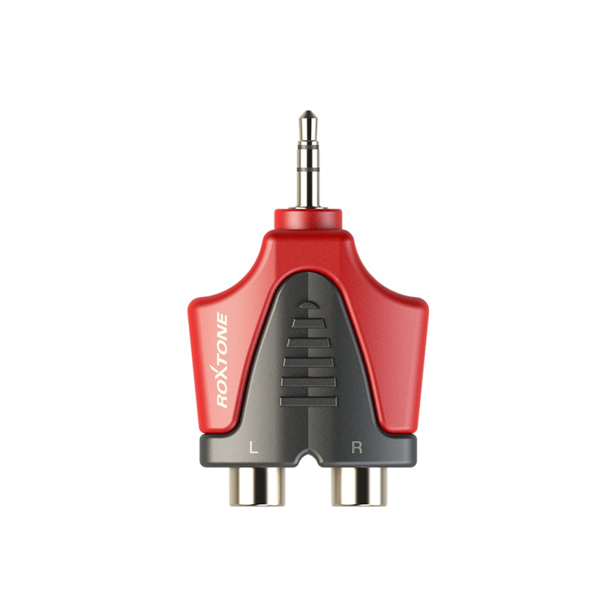 Redukcja przejściówka wtyku 1 x 3.5mm stereo do 2 x RCA żeńska Roxtone RPAN350