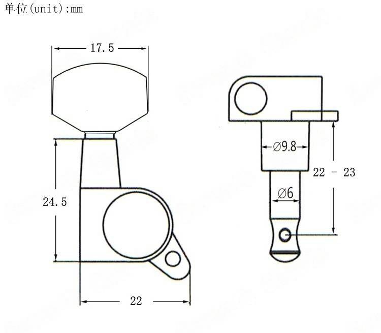 Klucze do gitary elektrycznej akustycznej, olejowe Kera Audio QFB-XFT-CR (3+3)