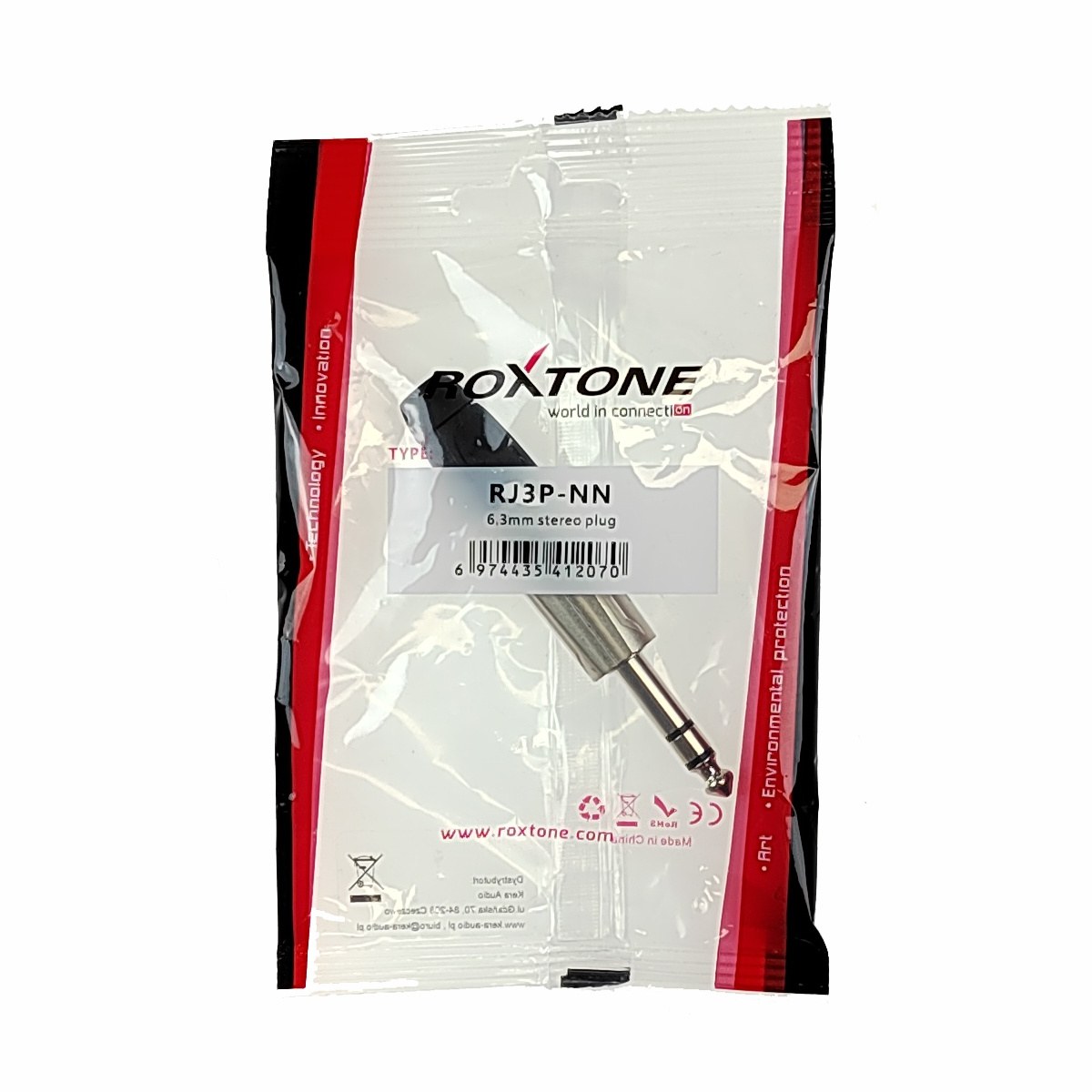 Wtyk typu Jack 6.3 stereo Roxtone RJ3P-NN