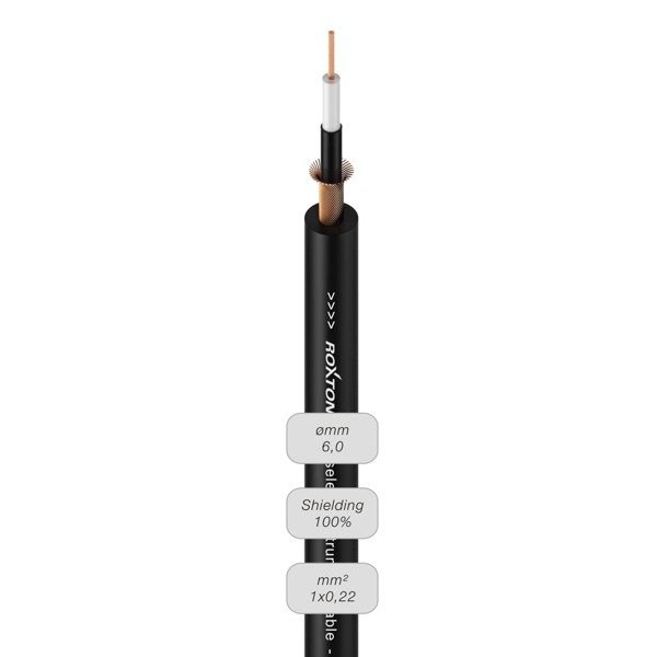 Kabel instrumentalny Roxtone GC010-100m-BK — cena za 1 m