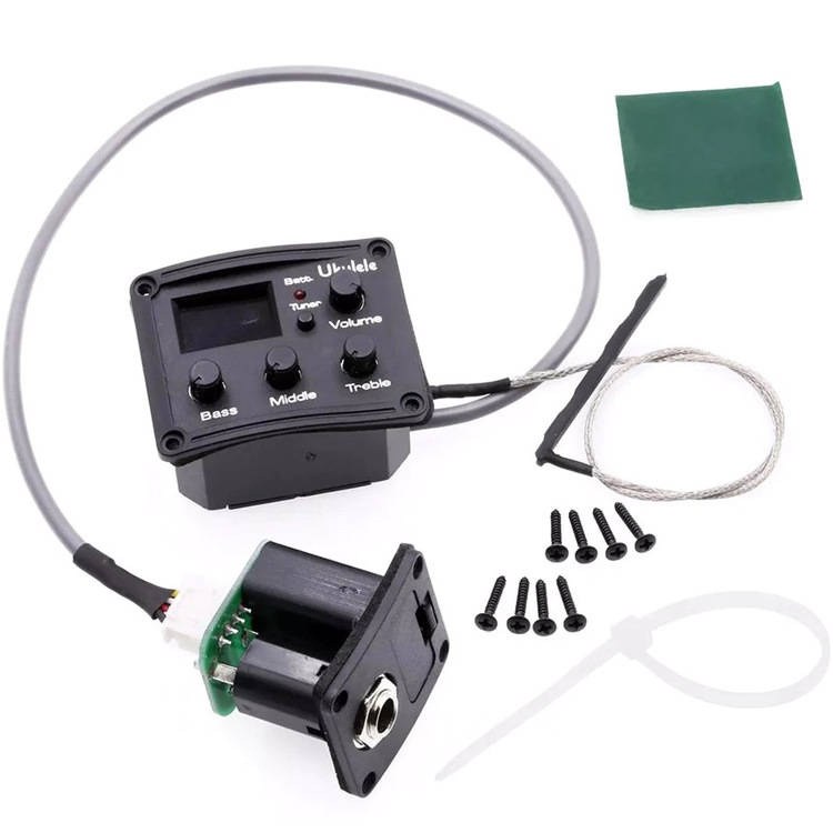 Pickup aktywny do ukulele z tunerem chromatycznym zestaw Kera Audio EQT-ukulele