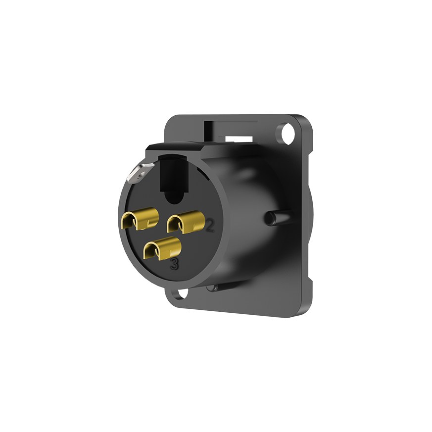 Gniazdo XLR tablicowe panelowe Roxtone RX3MD-BG