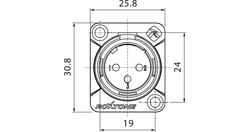 Gniazdo XLR tablicowe panelowe Roxtone RX3MD-BG