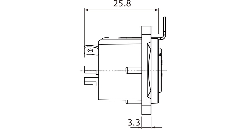 Gniazdo XLR tablicowe panelowe Roxtone RX3FD-BG