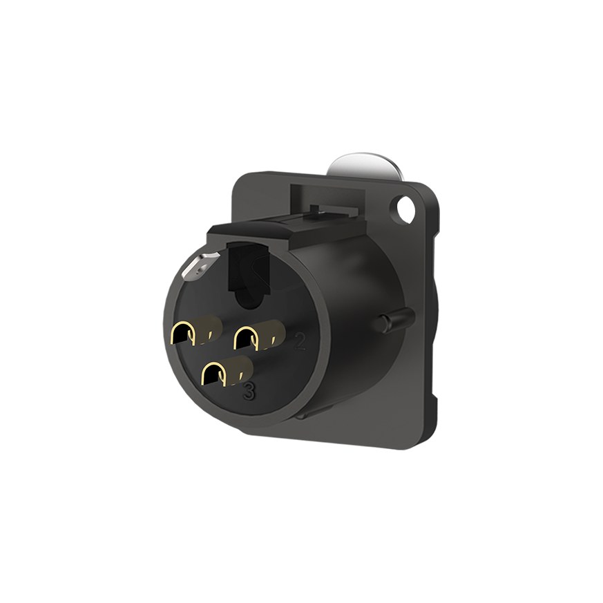 Gniazdo XLR tablicowe panelowe Roxtone RX3FD-BG