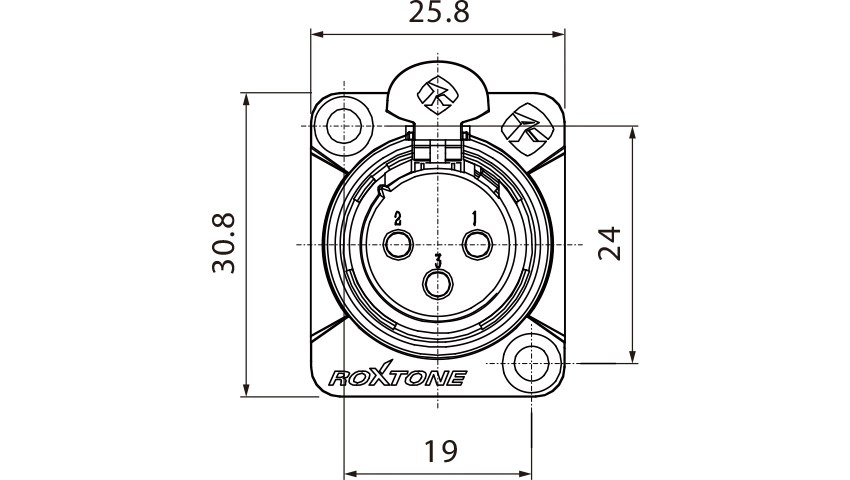 Gniazdo XLR tablicowe panelowe Roxtone RX3FD-BG