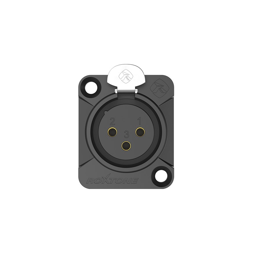 Gniazdo XLR tablicowe panelowe Roxtone RX3FD-BG
