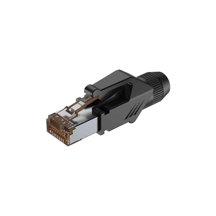 Wtyk typu RJ45 z osłoną Roxtone RJ45C5E-PH-BK