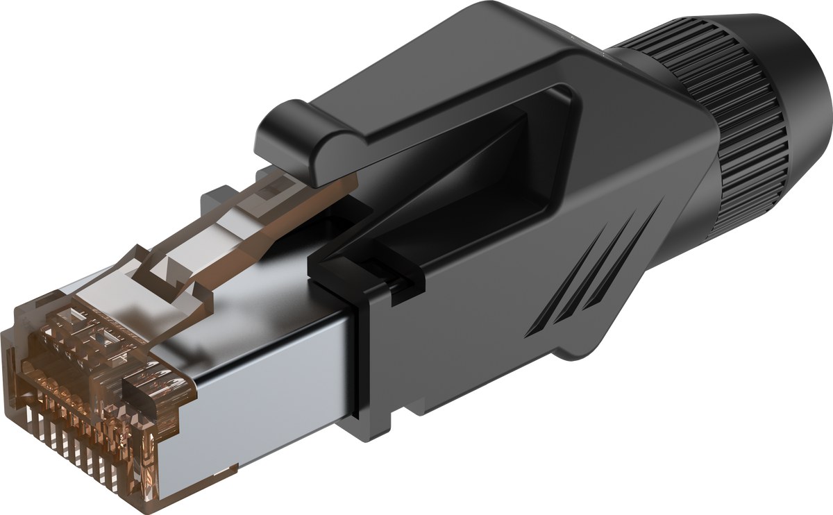 Wtyk typu RJ45 z osłoną Roxtone RJ45C5E-PH-BK