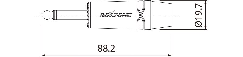 Wtyk typu Jack 6.3mm mono Roxtone RJ2PX-BG