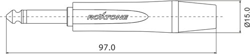 Wtyk typu Jack 6.3mm mono Roxtone z wyłącznikiem PJ2X-GG-PURE