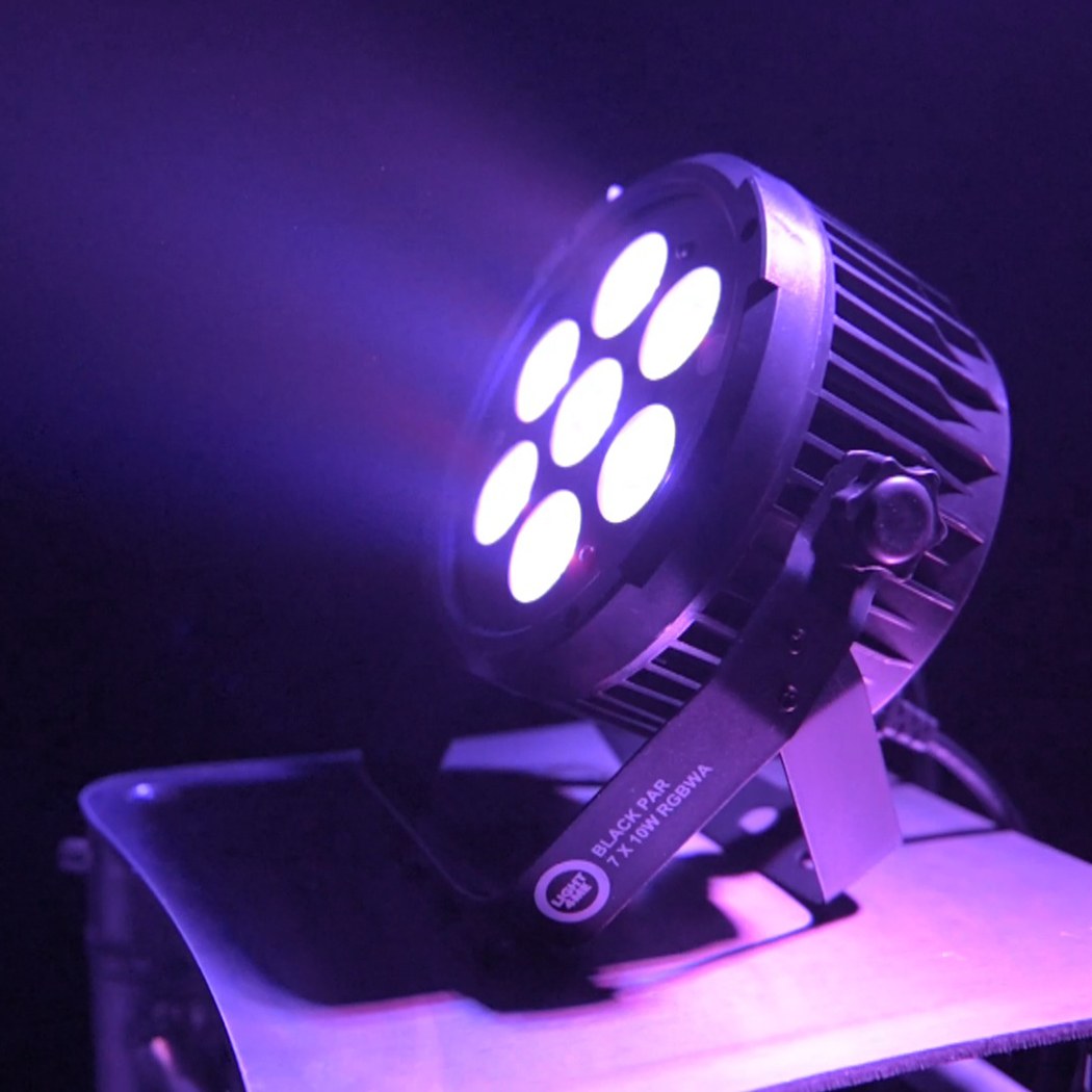 LIGHT4ME BLACK PAR 7x10W RGBWA LED mocny lekki