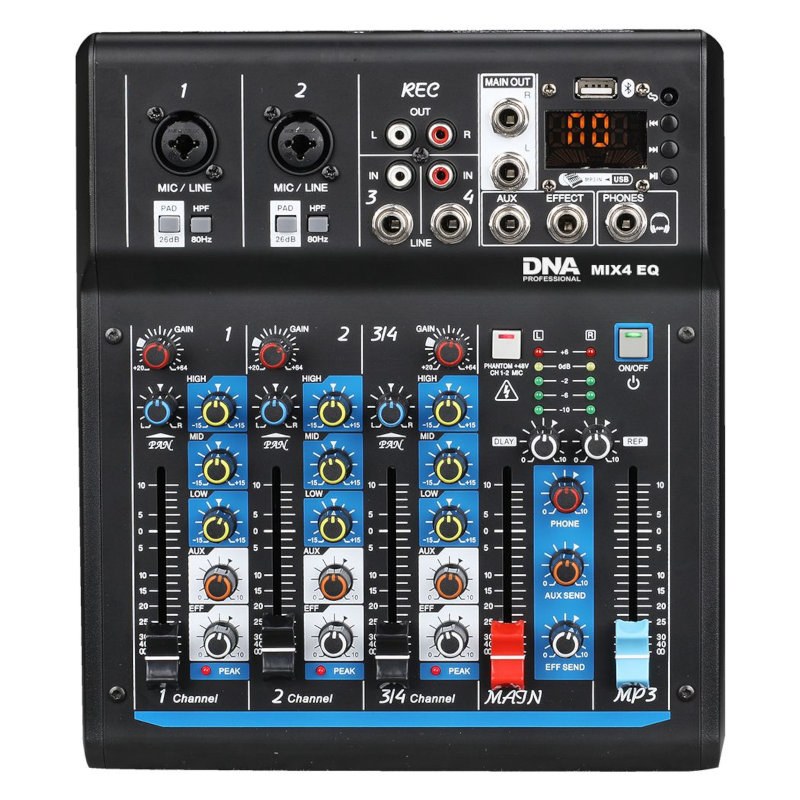 DNA MIX 4 EQ mikser audio USB MP3 Bluetooth analogowy 4 kanały
