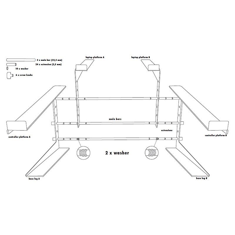 STAND4ME LT PRO statyw pod laptop kontroler mikser stojak DJ