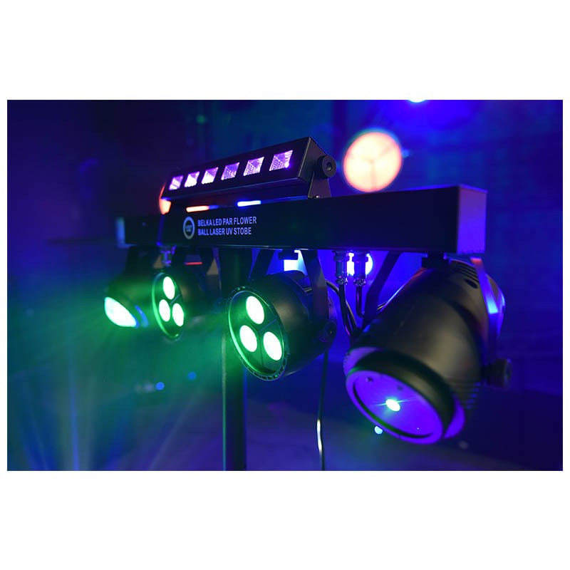 LIGHT4ME BELKA LED PAR FLOWER BALL LASER UV STROBE multiefekt oświetlenie disco