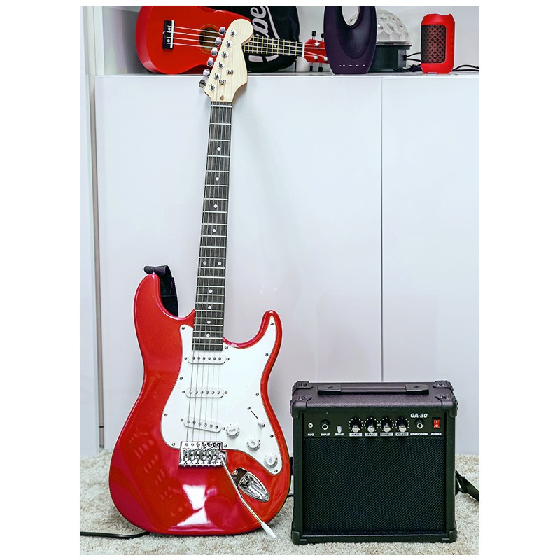 NN EG SET BK zestaw gitarowy gitara elektryczna stratocaster