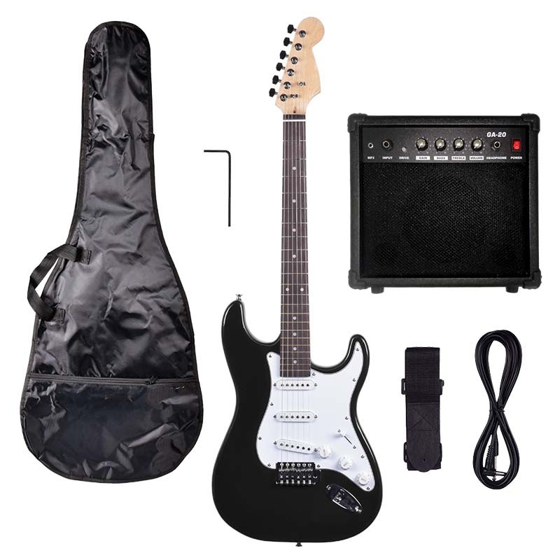 NN EG SET BK zestaw gitarowy gitara elektryczna stratocaster