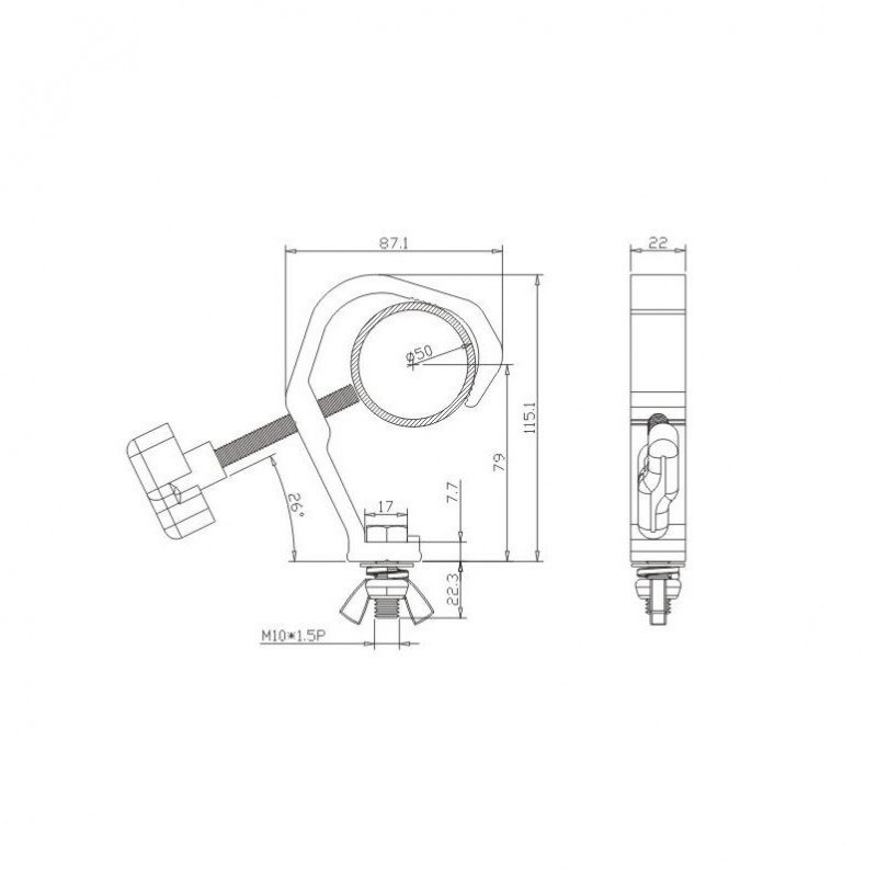 STAND4ME HAK UCHWYT do ŚWIATEŁ do 50 KG 48-51mm SR
