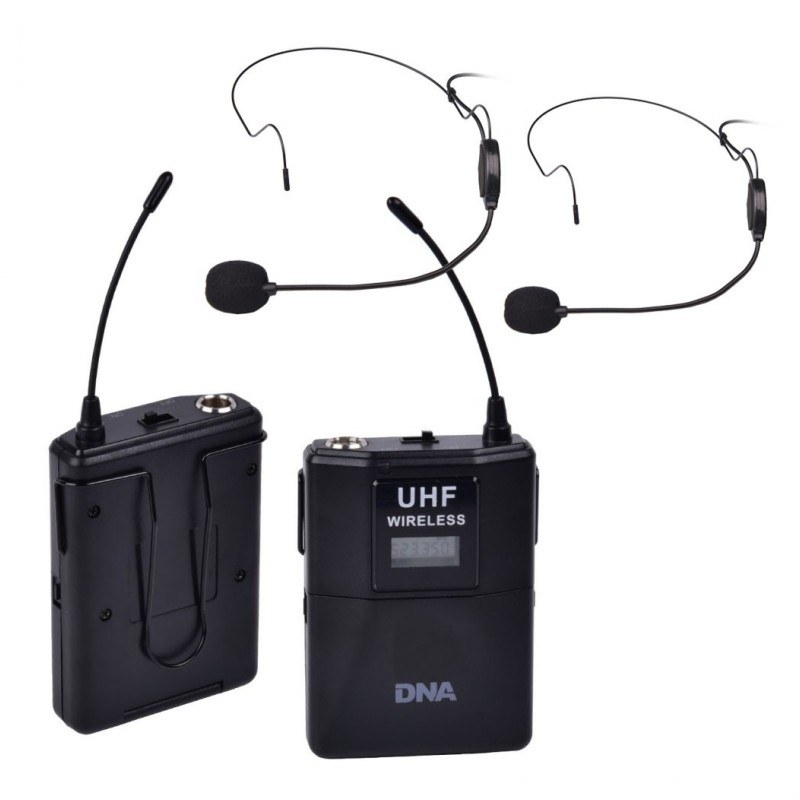 DNA RV-4 MIX mikrofon bezprzewodowy 2x nadajnik doręczny 2x nadajnik nagłowny + bodypack odbiornik zestaw UHF 518-542 MHz