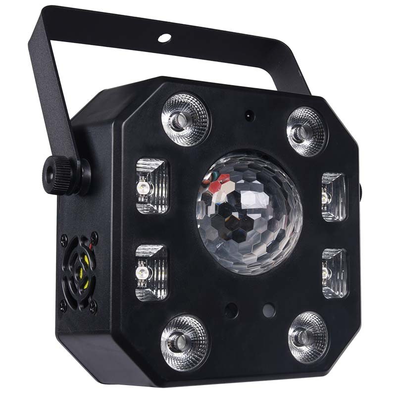 LIGHT4ME TURBO FLOWER efekt disco LED PAR UV kula laser stroboskop