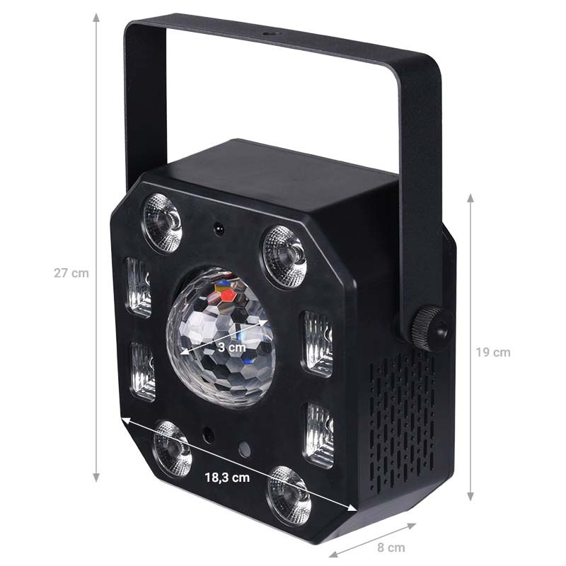 LIGHT4ME TURBO FLOWER efekt disco LED PAR UV kula laser stroboskop