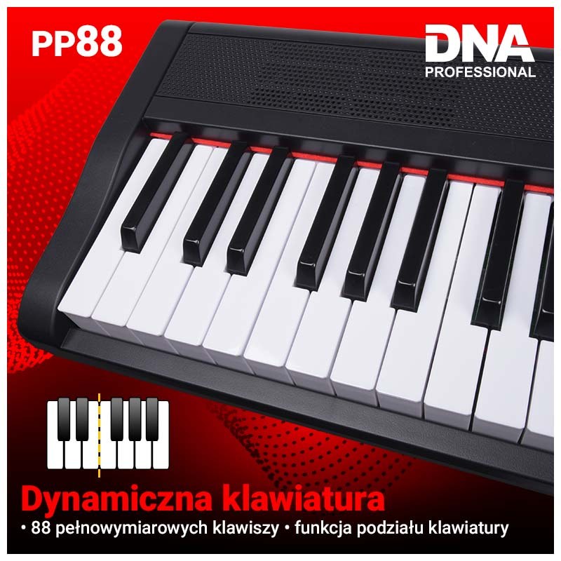 DNA PP 88 pianino cyfrowe pełnowymiarowe klawisze do nauki