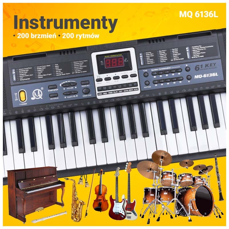 MQ 6136L KEYBOARD organy z mikrofonem dla dzieci