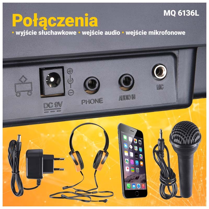 MQ 6136L KEYBOARD organy z mikrofonem dla dzieci