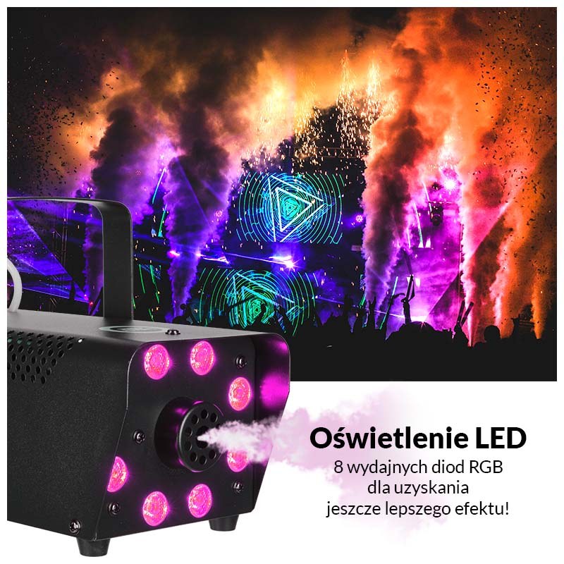 LIGHT4ME FOG 500 LED wytwornica dymu mgły na pilota