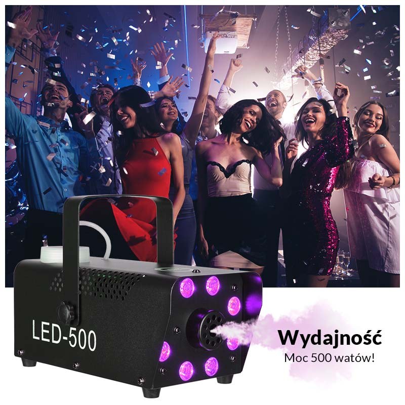LIGHT4ME FOG 500 LED wytwornica dymu mgły na pilota