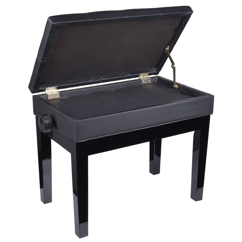 V-TONE ŁAWA 2 BK ława do pianina ze schowkiem CZARNA