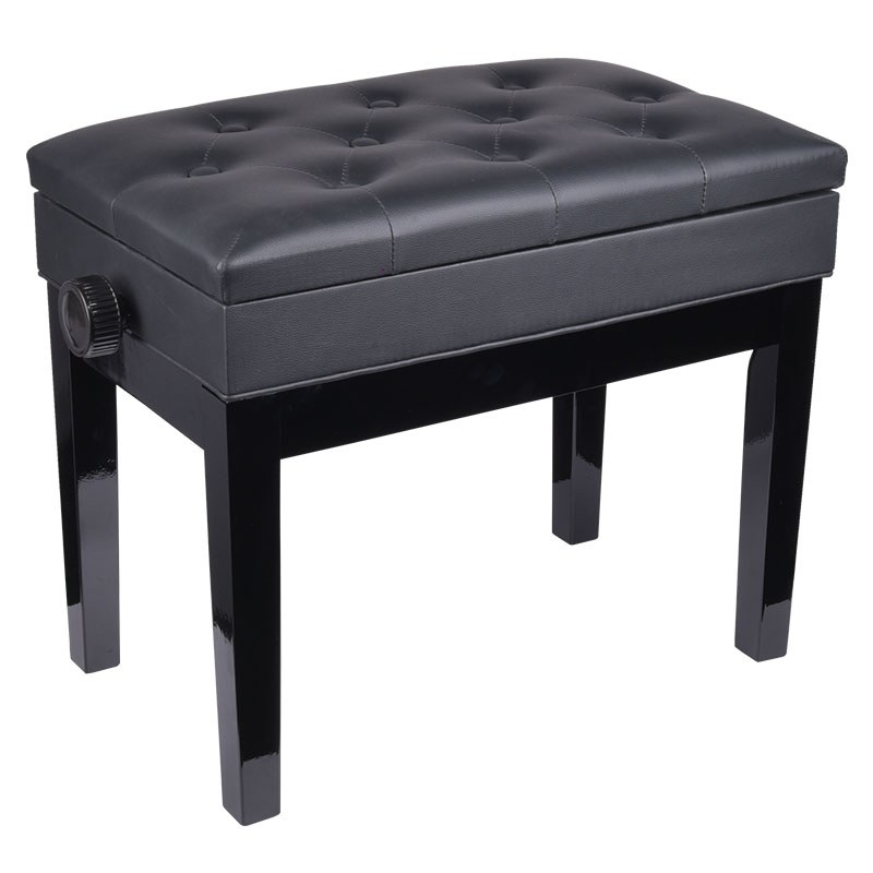 V-TONE ŁAWA 2 BK ława do pianina ze schowkiem CZARNA