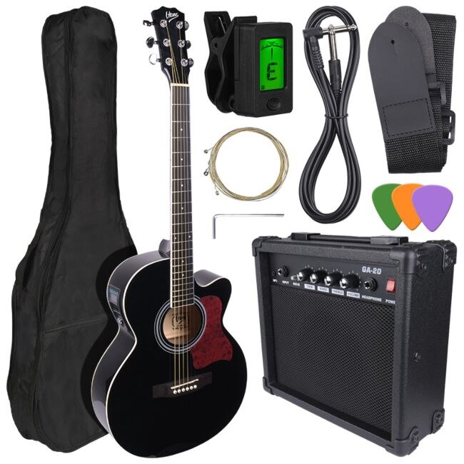 V-TONE EAG SET BK gitara elektroakustyczna + wzmacniacz gitarowy zestaw BLACK