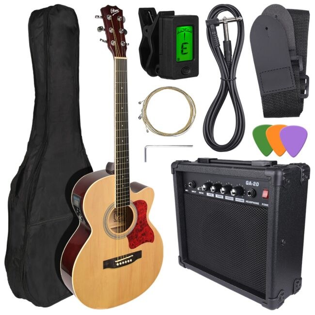 V-TONE EAG SET NT gitara elektroakustyczna + wzmacniacz gitarowy zestaw NATURAL