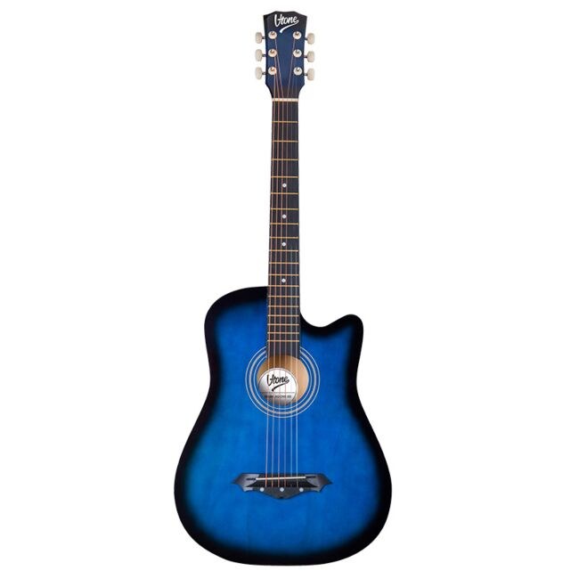 V-TONE AG ONE BB gitara akustyczna 4/4 blueburst do nauki dla początkujących kostki pasek zapasowe struny pokrowiec akordy zestaw