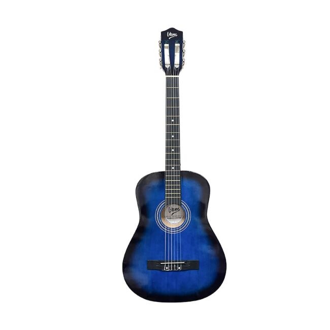 V-TONE CG ONE BB gitara klasyczna 4/4 blueburst do nauki dla początkujących kostki pasek zapasowe struny pokrowiec akordy zestaw