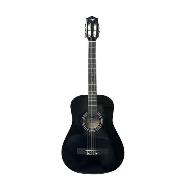 V-TONE CG ONE BK gitara klasyczna 4/4 czarna do nauki dla początkujących kostki pasek zapasowe struny pokrowiec akordy zestaw