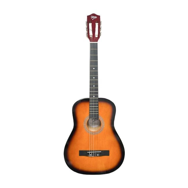 V-TONE CG ONE SB gitara klasyczna 4/4 sunburst do nauki dla początkujących kostki pasek zapasowe struny pokrowiec akordy zestaw