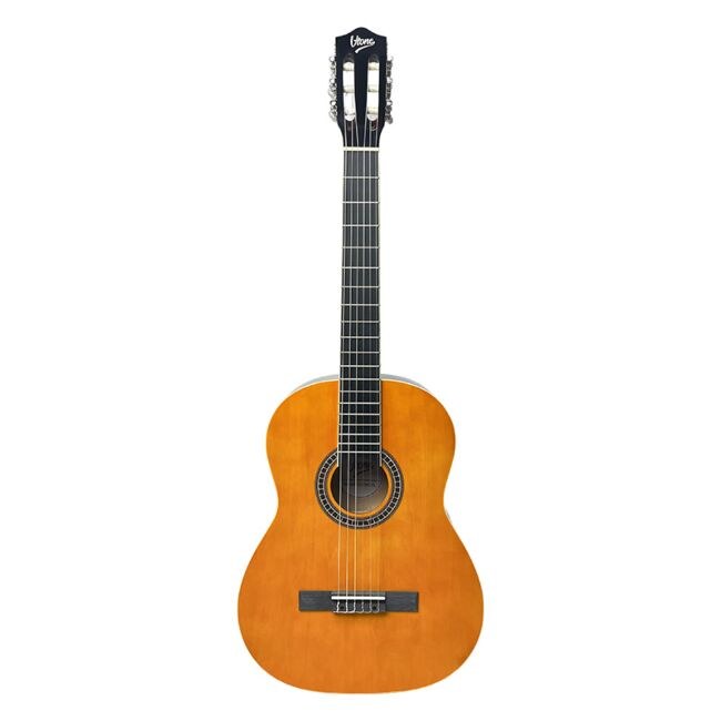 V-TONE CG TWO YL gitara klasyczna 4/4 naturalne drewno do nauki dla początkujących kostki pasek zapasowe struny pokrowiec akordy klucz regulacyjny zestaw