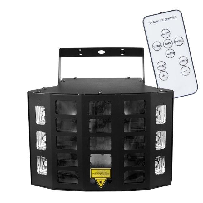 LIGHT4ME TURBO DERBY 4IN1 multiefekt świetlny LED RGBW-UV stroboskop laser oświetlenie dyskotekowe DJ